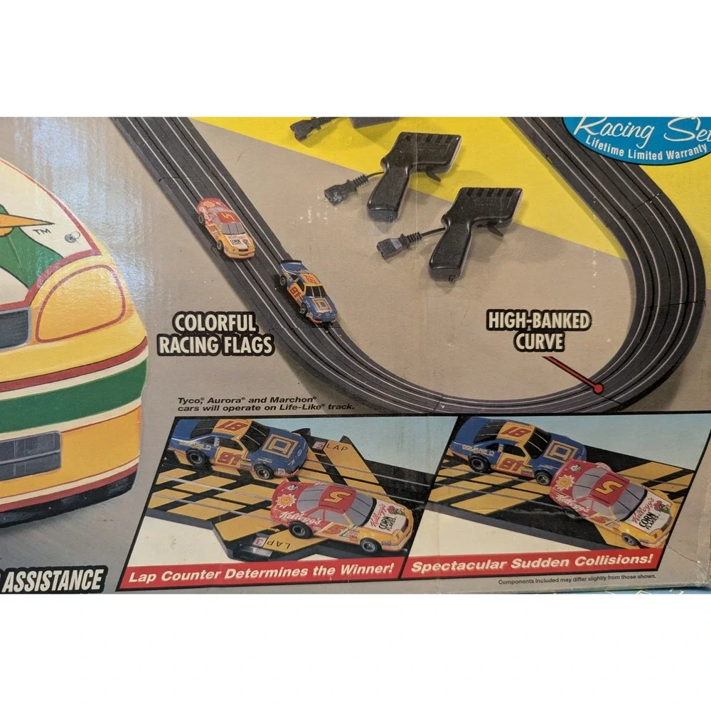 NASCAR Speedway HO Slot Car Set 15 1/2' Race Track Factory Sealed